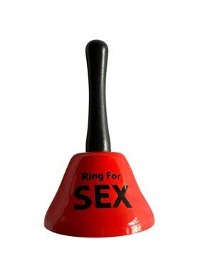 "Ring For Sex" Red Novelty Hand Bell With Black Handle/ Does not ring!